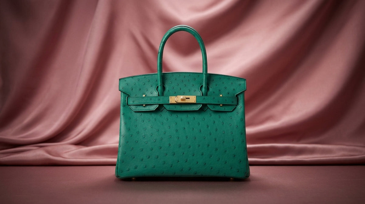 Hermès Birkin 25 Emerald Green Ostrich Leather with Gold Hardware