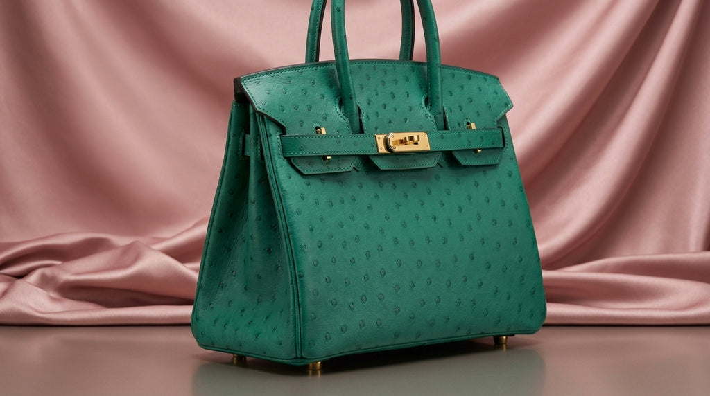 Hermès Birkin 25 Emerald Green Ostrich Leather with Gold Hardware