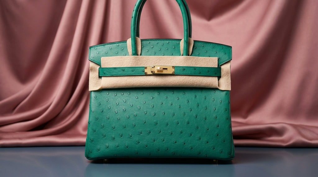 Hermès Birkin 25 Emerald Green Ostrich Leather with Gold Hardware