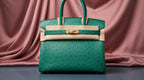 Hermès Birkin 25 Emerald Green Ostrich Leather with Gold Hardware