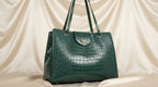 Chanel Croc-Embossed Tote Bag | Emerald Green Leather with Gold CC Hardware –| LisaLuxuryHub