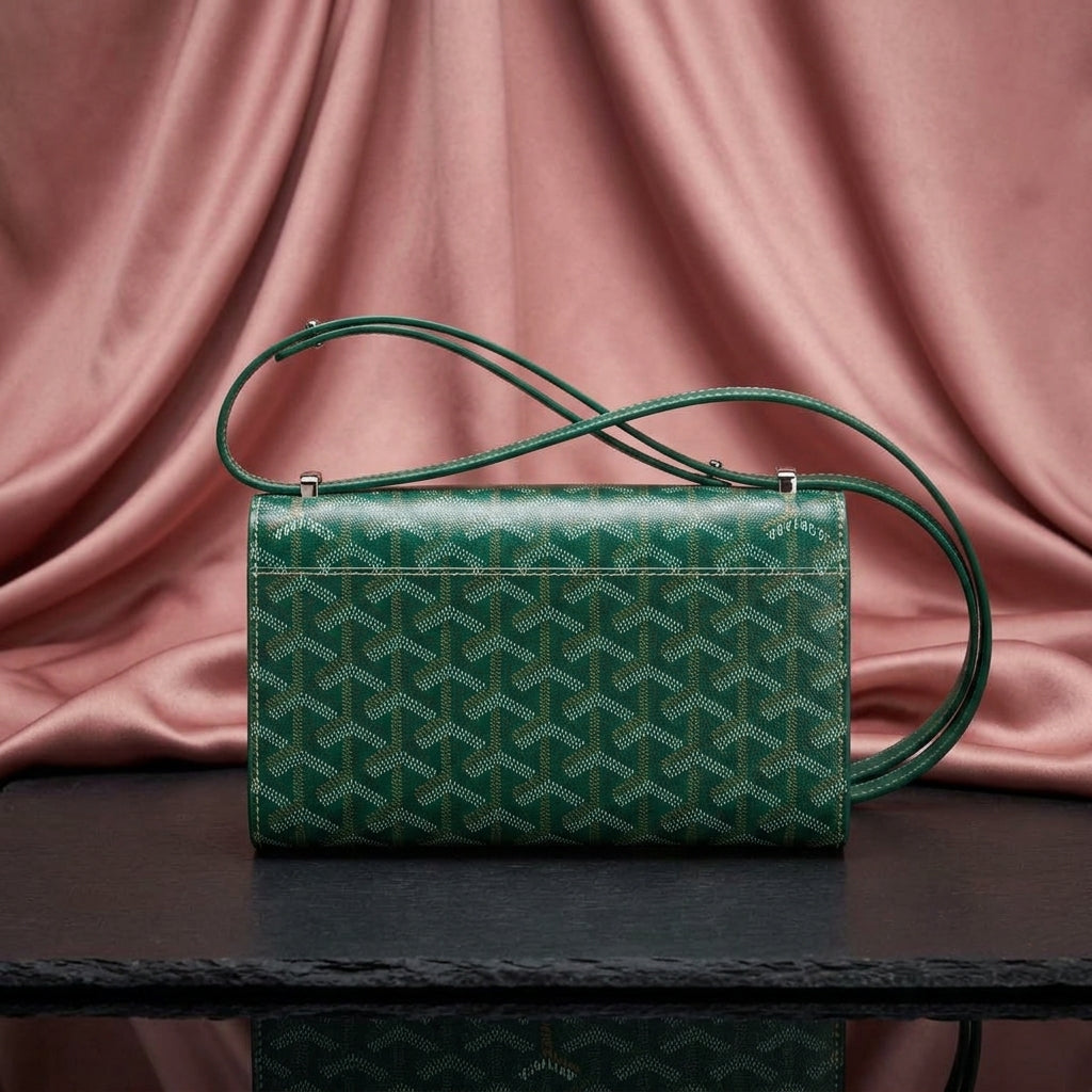 GOYARD Chevron Wood-Clasp Clutch — Crossbody Wallet Bag