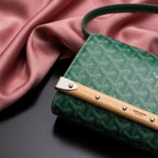 GOYARD Chevron Wood-Clasp Clutch — Crossbody Wallet Bag