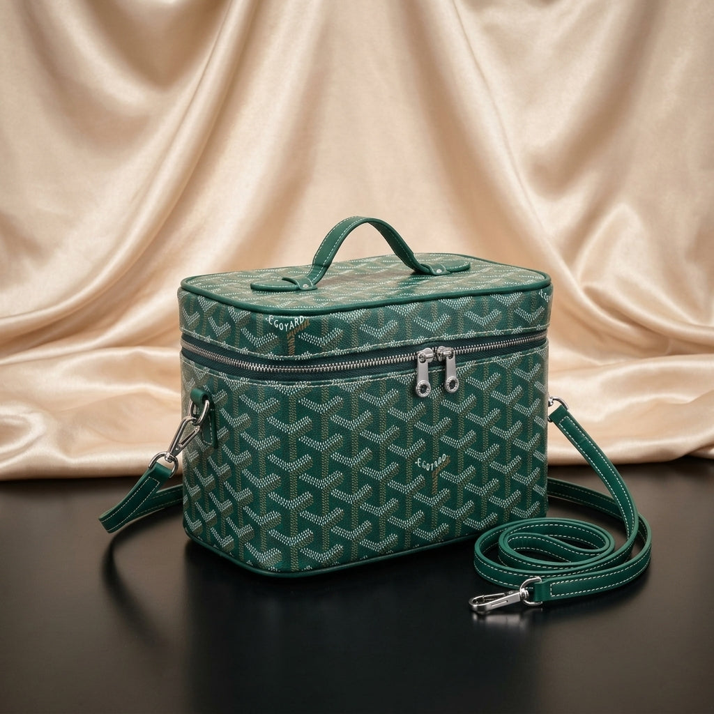 Goyard Chevron Vanity Case — Structured Crossbody