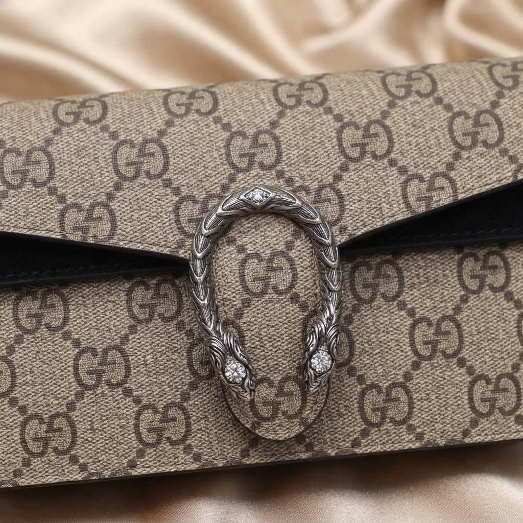 Gucci Dionysus GG Canvas Mini Bag | Beige Monogram with Tiger-Head Hardware –| LisaLuxuryHub