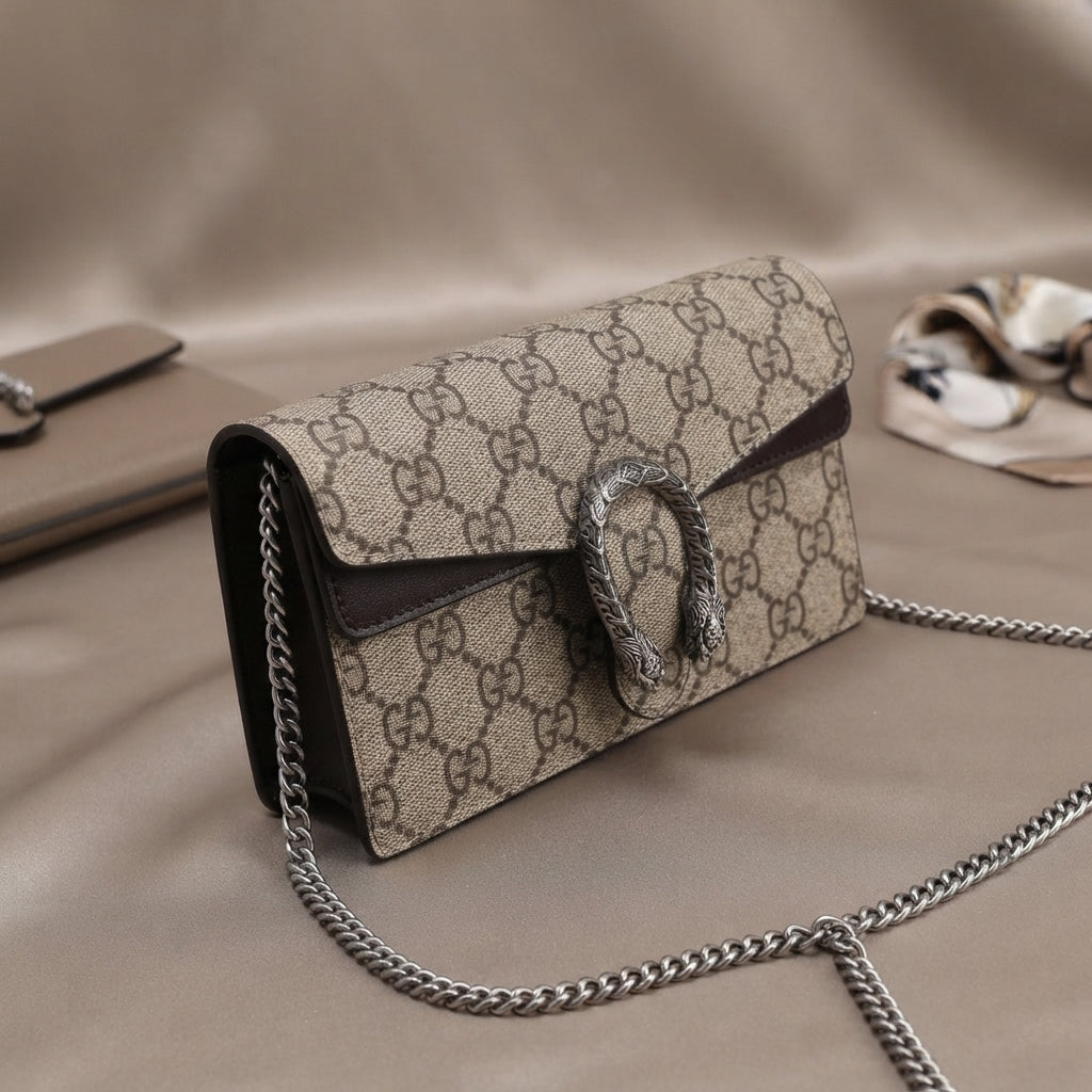Gucci Dionysus GG Canvas Mini Bag | Beige Monogram with Tiger-Head Hardware –| LisaLuxuryHub