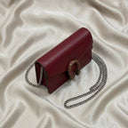 Gucci Dionysus Mini Bag | Burgundy Leather with Crystal Tiger-Head Hardware –| LisaLuxuryHub
