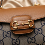 Gucci Horsebit 1955 Bag | Tan Leather & GG Jacquard Canvas with Gold Hardware –| LisaLuxuryHub