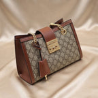Gucci Padlock GG Canvas Shoulder Bag | Beige Monogram with Gold Hardware –| LisaLuxuryHub