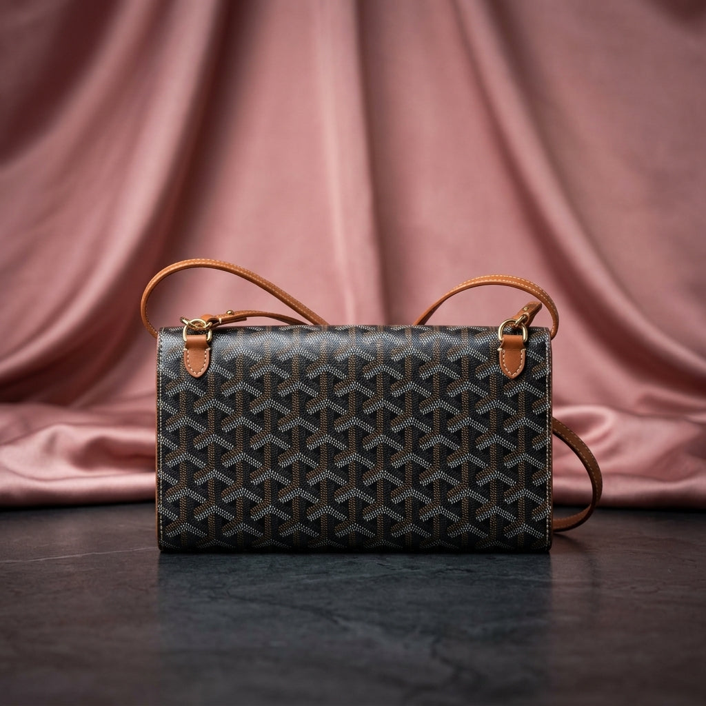 GOYARD Chevron Wood-Clasp Clutch — Crossbody Wallet Bag