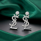 Saint Laurent Monogram YSL Drop Earrings
