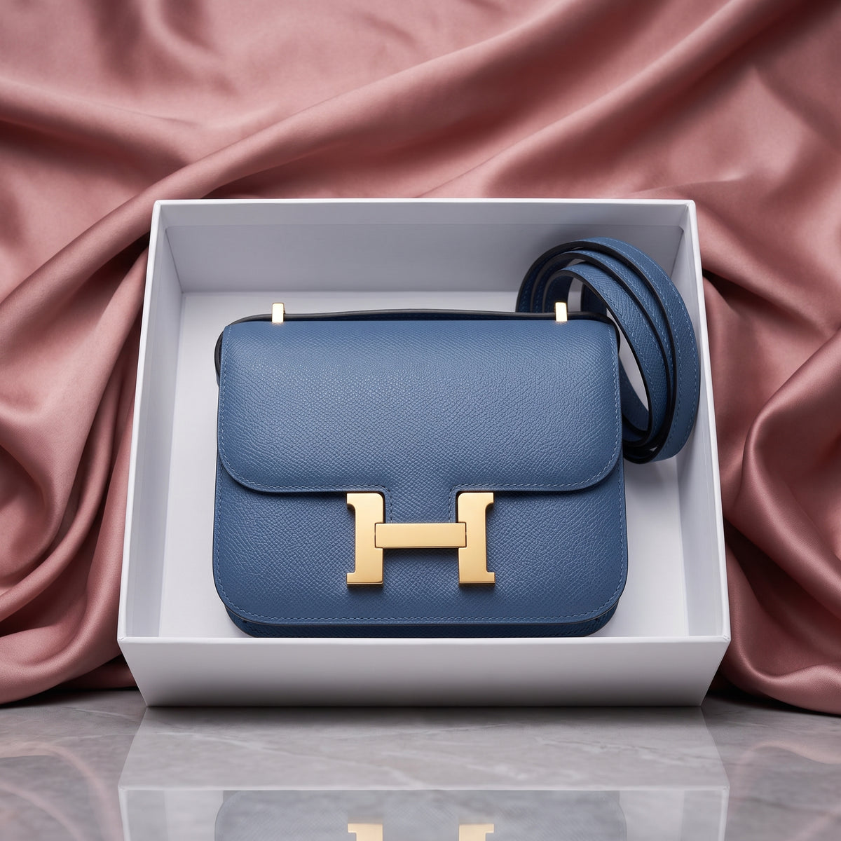 Hermès Constance 18 Blue Jean Epsom Leather Bag