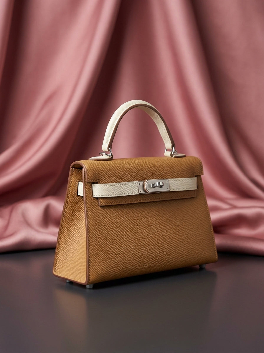 Hermès Mini Kelly 20 Gold & Nata Epsom Leather