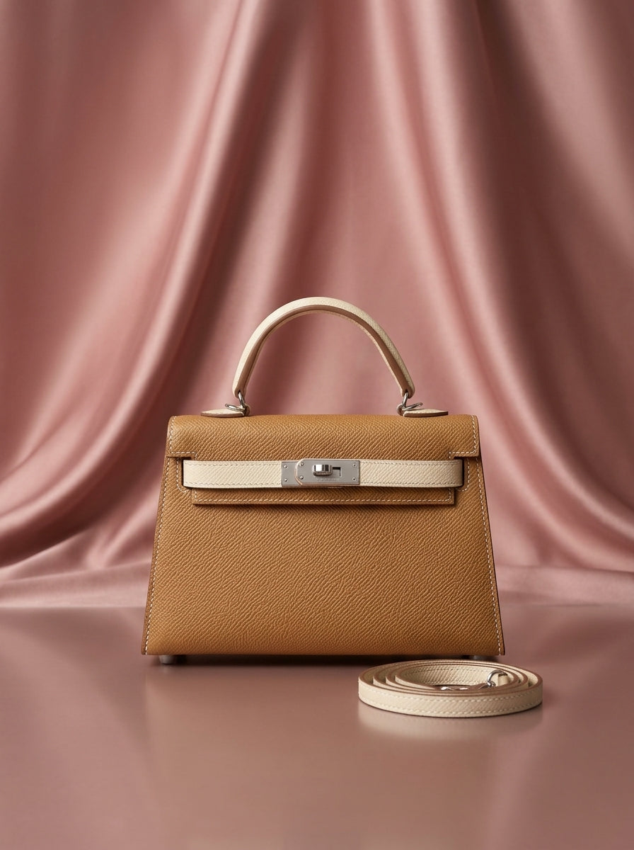 Hermès Mini Kelly 20 Gold & Nata Epsom Leather