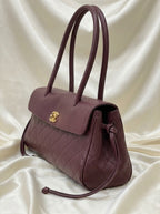 Chanel Structured Tote Bag | Burgundy Grained & Quilted Leather –| LisaLuxuryHub
