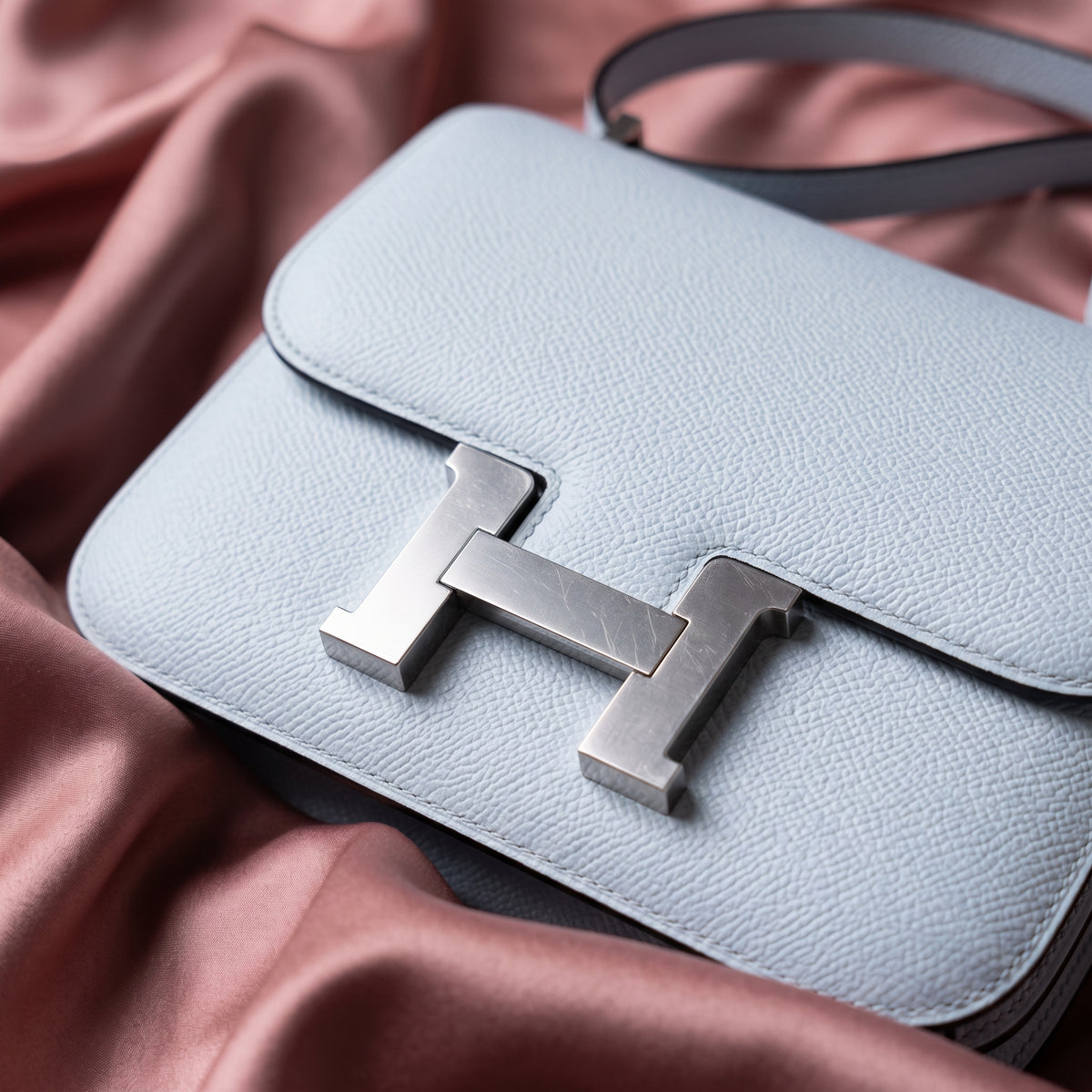 Hermès Constance 18 Bleu Brume Epsom Leather Bag