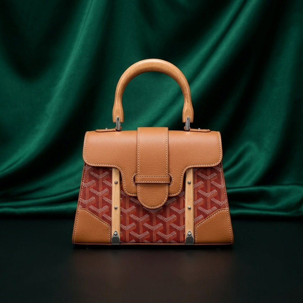 Goyard Heritage Chevron Structured Top-Handle Bag