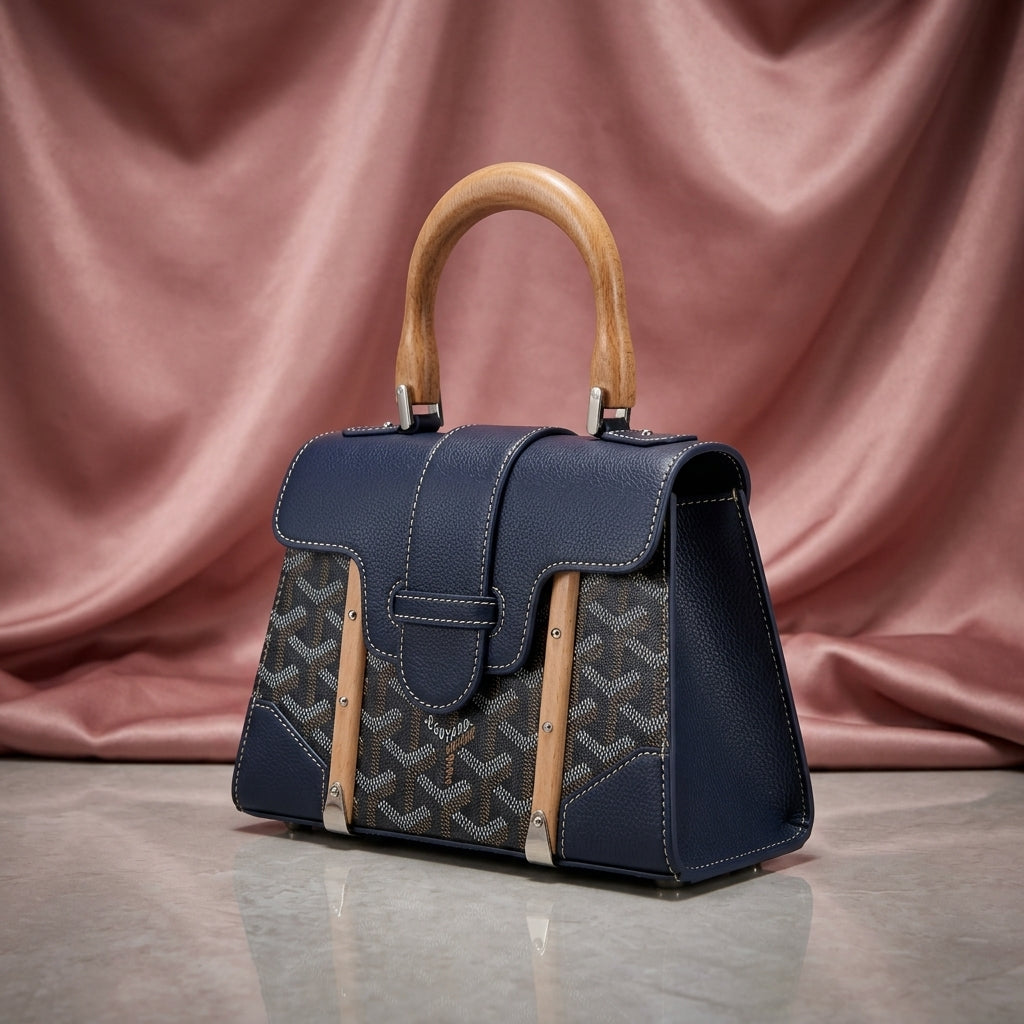 Goyard Heritage Chevron Structured Top-Handle Bag