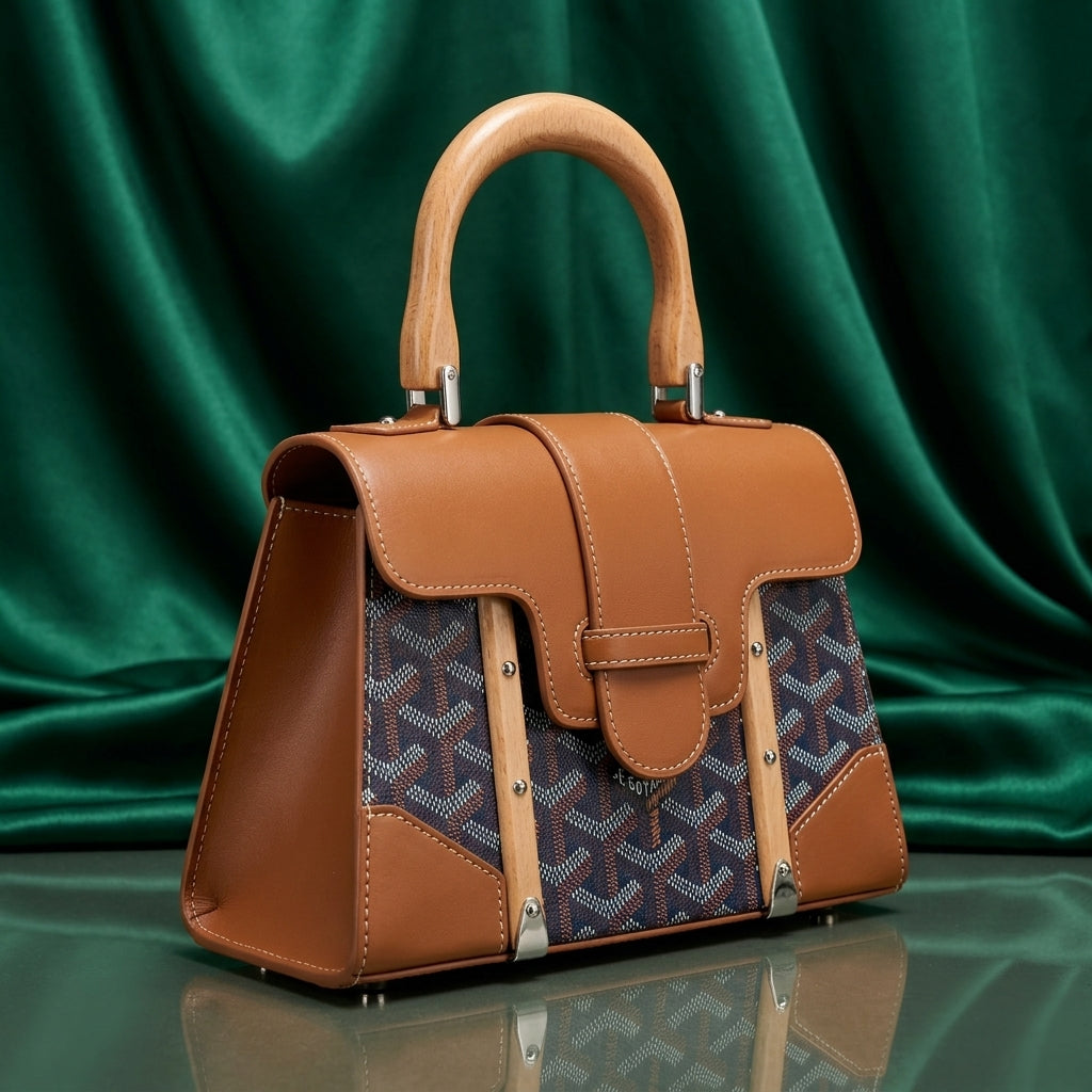 Goyard Heritage Chevron Structured Top-Handle Bag