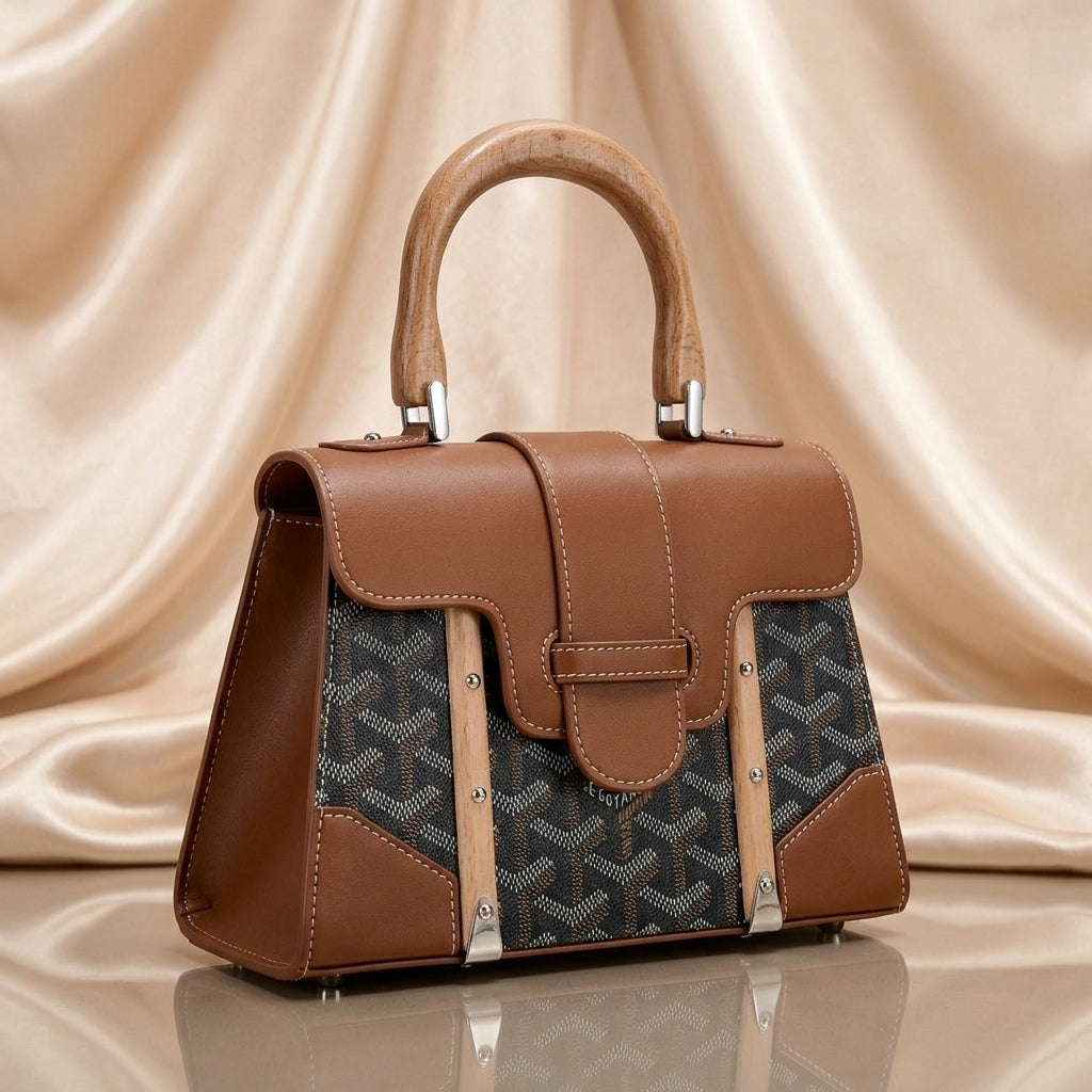 Goyard Heritage Chevron Structured Top-Handle Bag