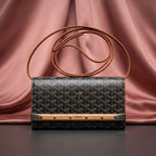 GOYARD Chevron Wood-Clasp Clutch — Crossbody Wallet Bag