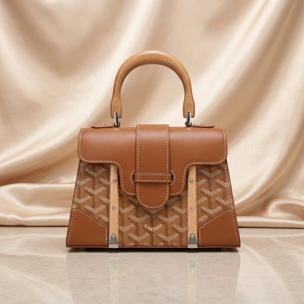 Goyard Heritage Chevron Structured Top-Handle Bag
