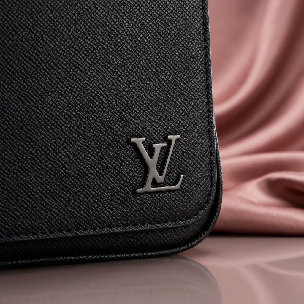 Louis Vuitton Structured Saffiano-Style Messenger Bag — Black