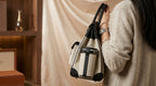 Hermès HAC Canvas & Black Leather Tote Bag| LisaLuxuryHub