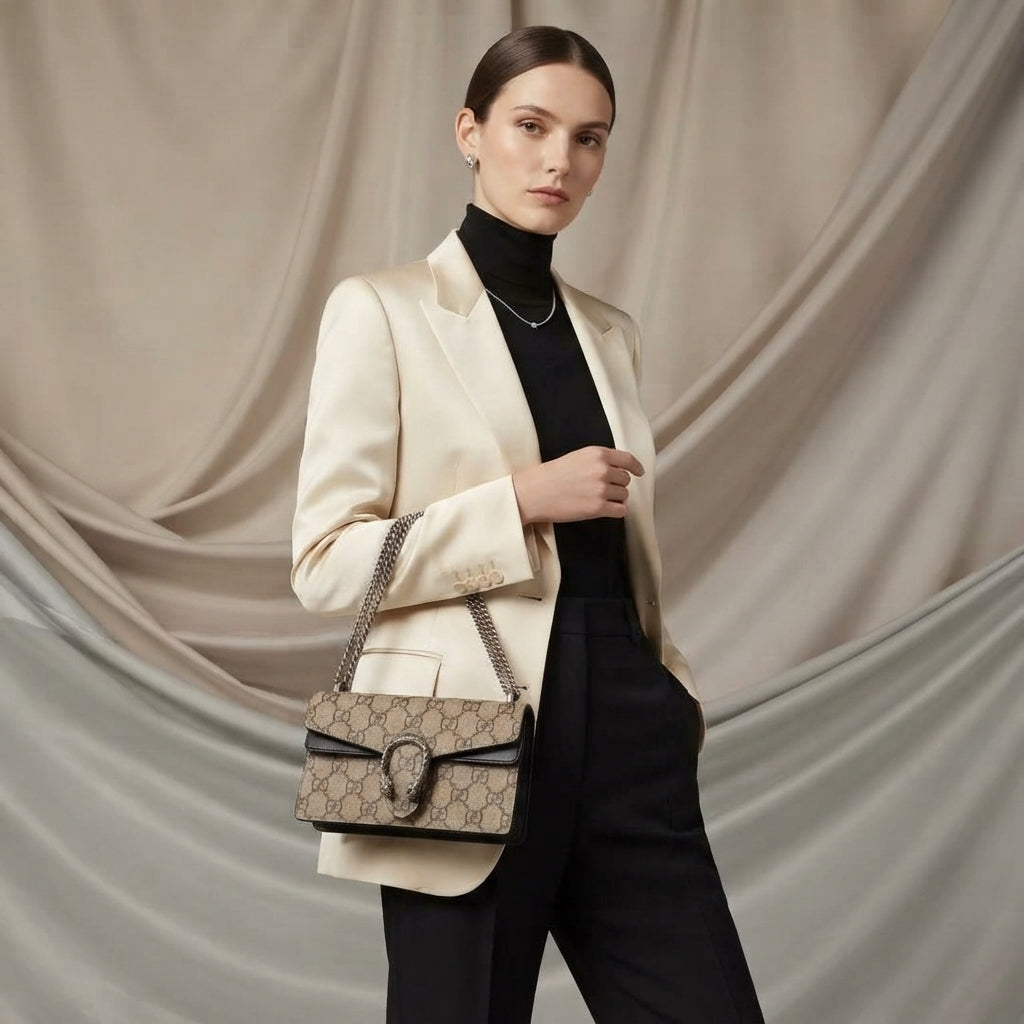 Gucci Dionysus GG Canvas Mini Bag | Beige Monogram with Tiger-Head Hardware –| LisaLuxuryHub