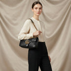 Gucci GG Marmont Shoulder Bag | Black Matelassé Leather with Gold Double-G Hardware –| LisaLuxuryHub