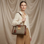 Gucci Padlock GG Canvas Shoulder Bag | Beige Monogram with Gold Hardware –| LisaLuxuryHub