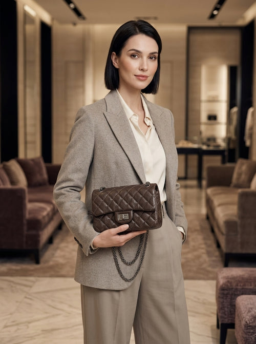 Chanel 2.55 Reissue Flap Bag | Dark Brown Aged Leather with Silver Hardware –| LisaLuxuryHub