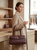 Chanel Structured Tote Bag | Burgundy Grained & Quilted Leather –| LisaLuxuryHub