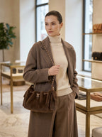 Chanel Fur Shoulder Bag | Taupe Plush Fur with Gold CC Charm & Chain Strap–| LisaLuxuryHub
