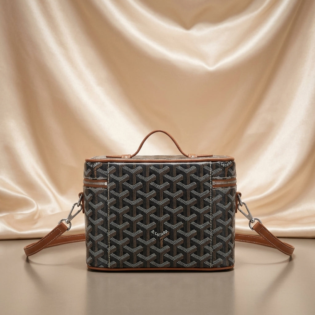 Goyard Chevron Vanity Case — Structured Crossbody