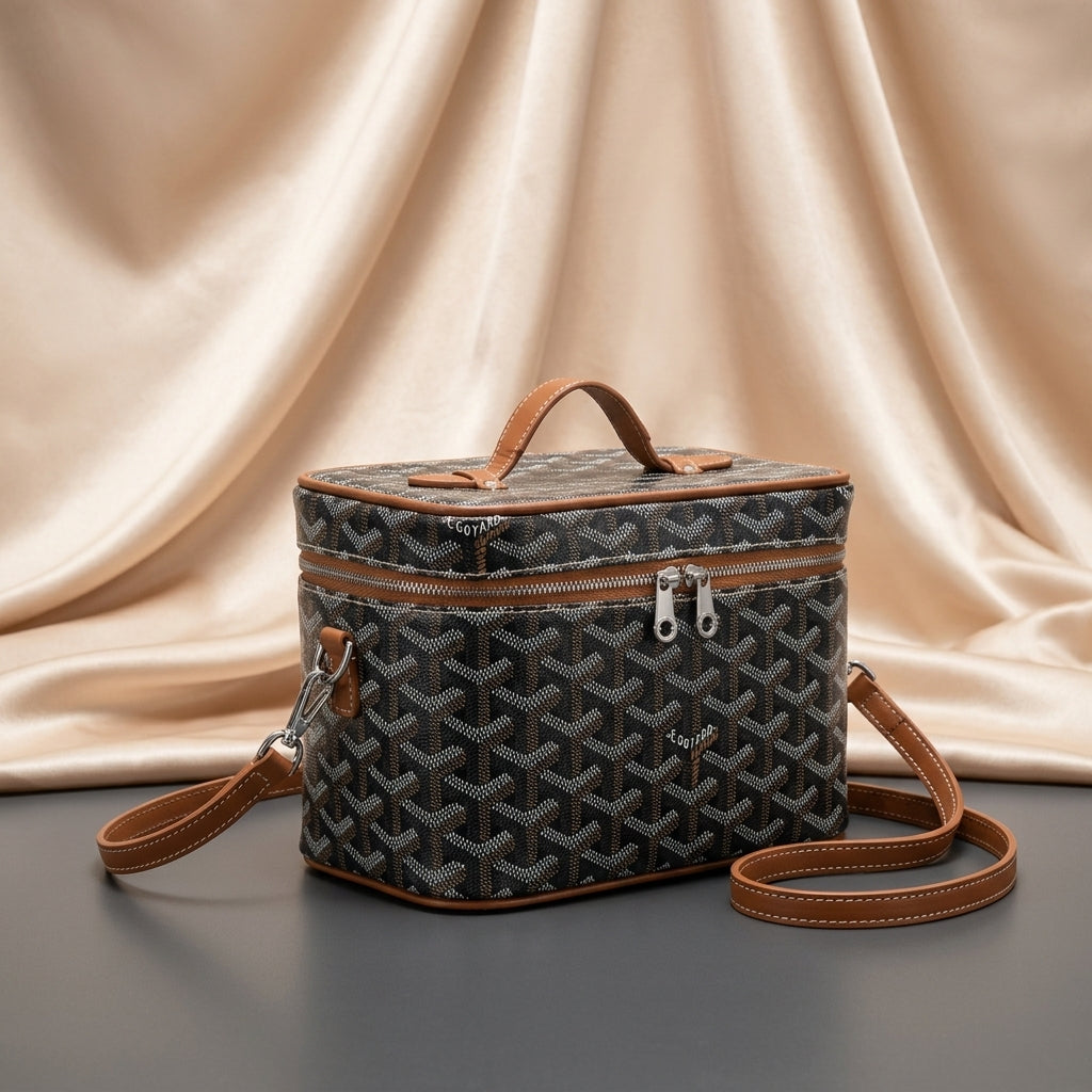 Goyard Chevron Vanity Case — Structured Crossbody