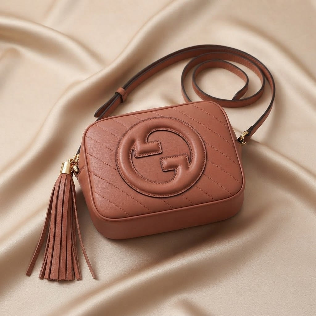 Gucci Blondie Crossbody Bag | Terracotta Leather with Embossed GG Logo –| LisaLuxuryHub