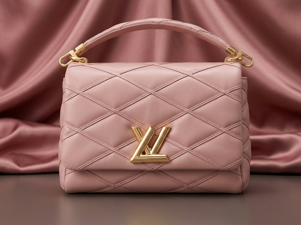 LOUIS VUITTON Luxury Blush Pink Quilted Leather Shoulder Bag