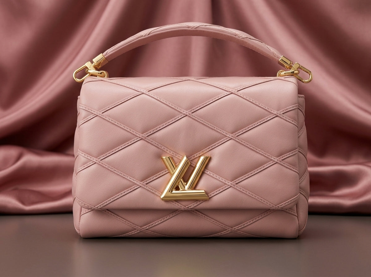 LOUIS VUITTON Luxury Blush Pink Quilted Leather Shoulder Bag