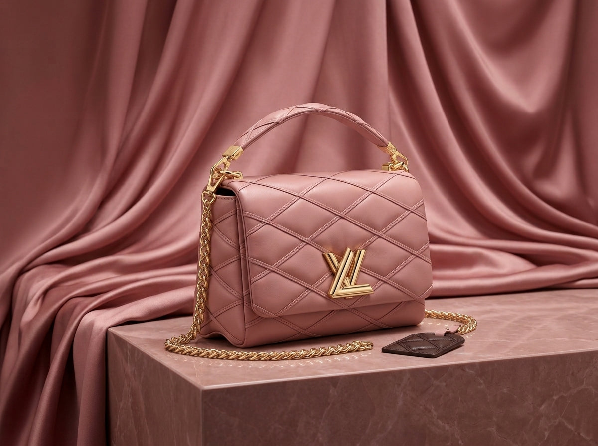 LOUIS VUITTON Luxury Blush Pink Quilted Leather Shoulder Bag