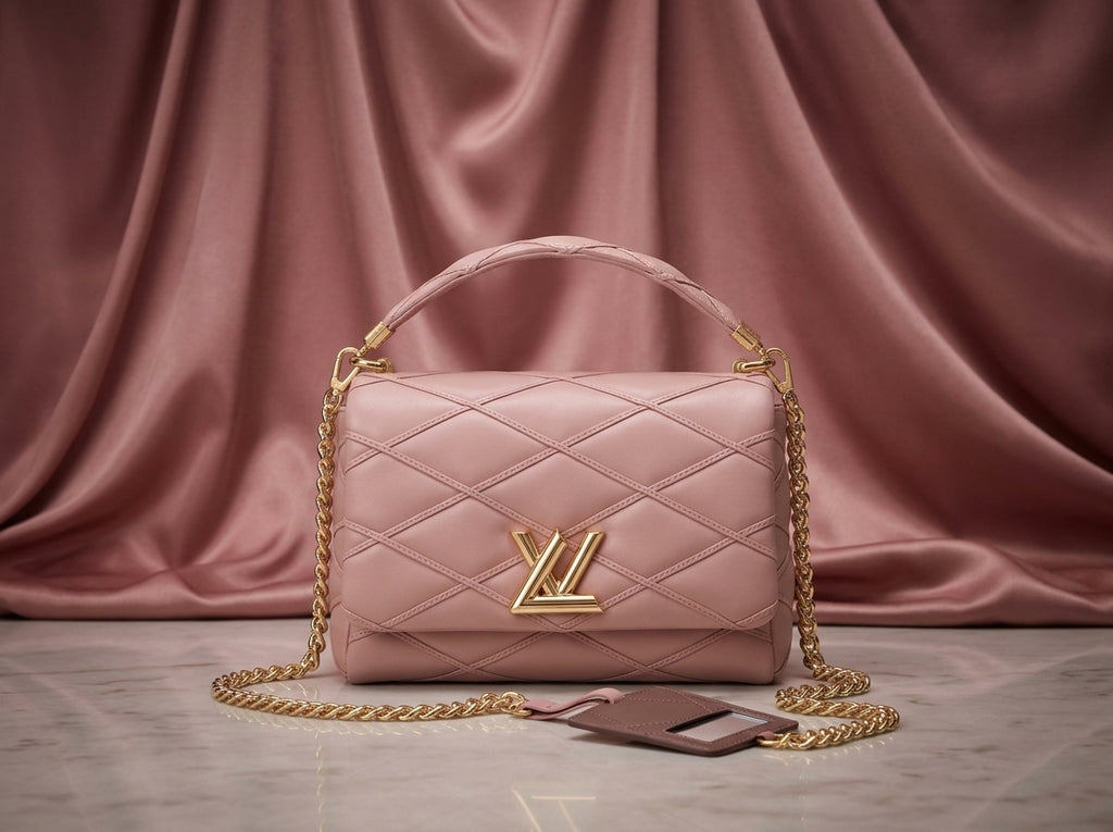 LOUIS VUITTON Luxury Blush Pink Quilted Leather Shoulder Bag