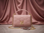 LOUIS VUITTON Luxury Blush Pink Quilted Leather Shoulder Bag