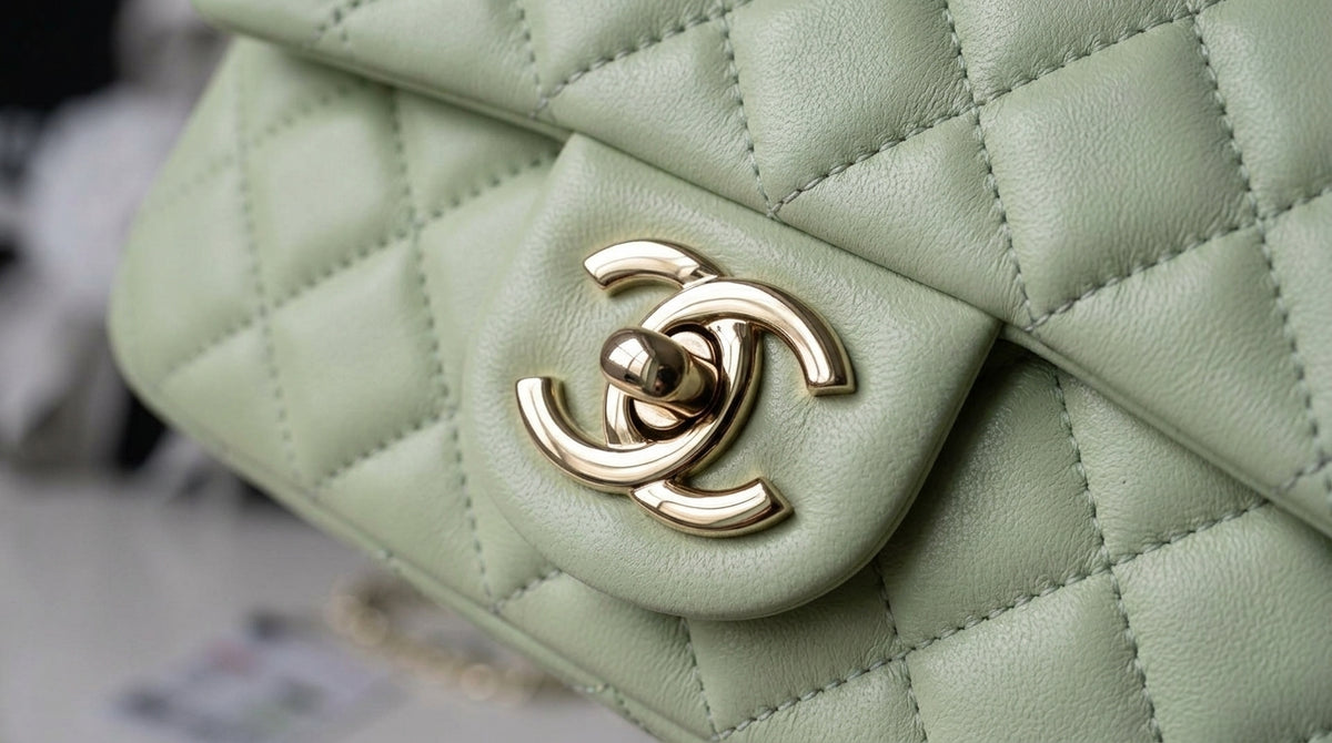 Chanel Mini Flap Bag | Mint Green Quilted Lambskin with Gold Hardware –| LisaLuxuryHub