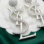 Saint Laurent Monogram YSL Drop Earrings