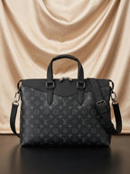 LOUIS VUITTON  Structured Monogram-Print Briefcase Tote — Black