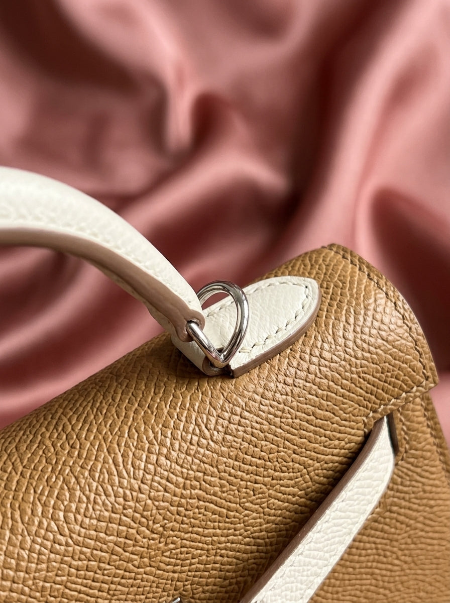 Hermès Mini Kelly 20 Gold & Nata Epsom Leather