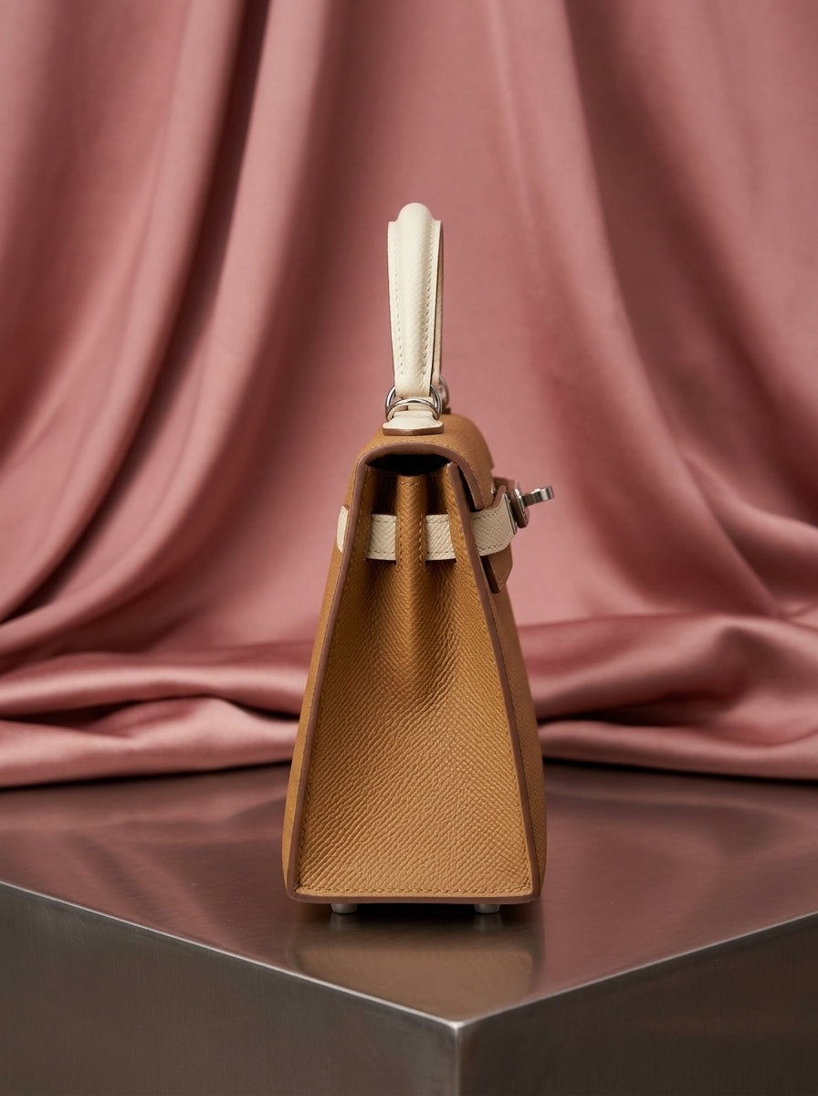 Hermès Mini Kelly 20 Gold & Nata Epsom Leather
