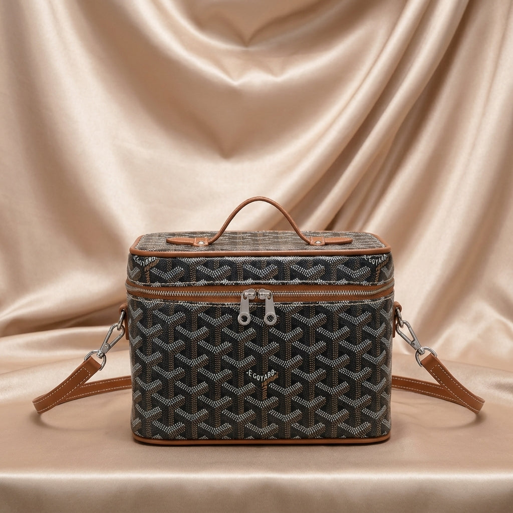 Goyard Chevron Vanity Case — Structured Crossbody