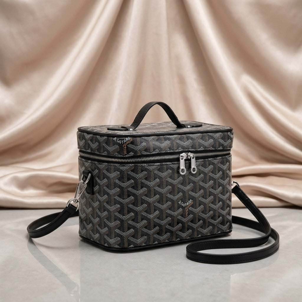 Goyard Chevron Vanity Case — Structured Crossbody