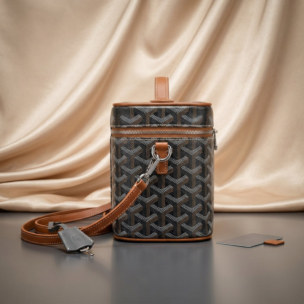 Goyard Chevron Vanity Case — Structured Crossbody